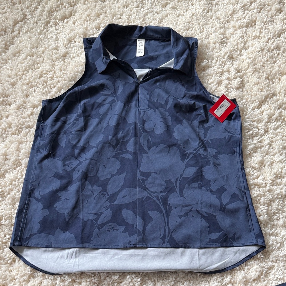 SPANX Dark Blue Floral Top